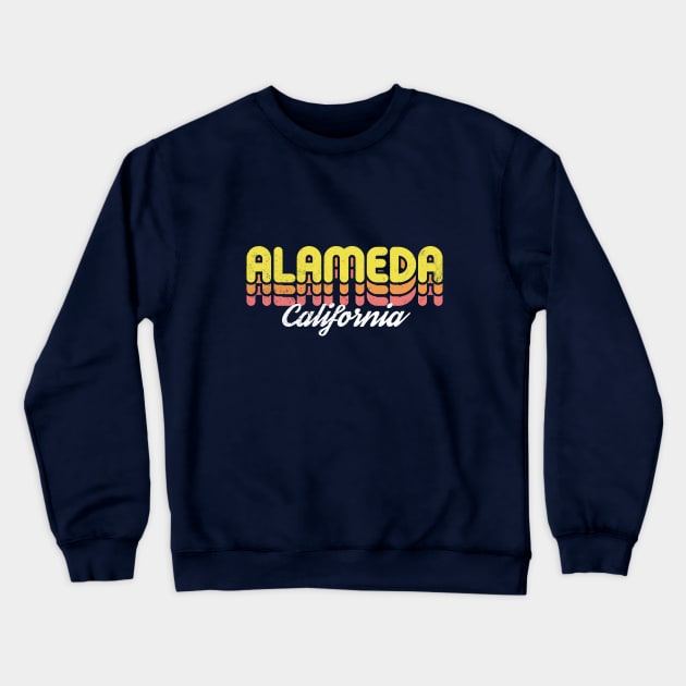 Retro Alameda California Crewneck Sweatshirt by rojakdesigns